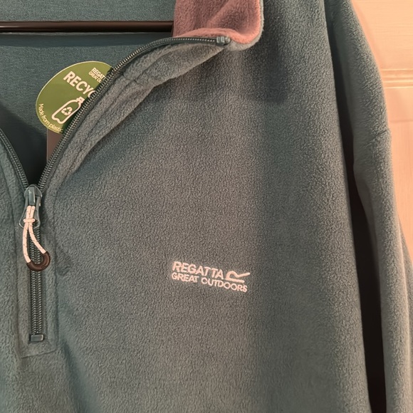 Men's Regatta Great Outdoors Hunter Green Long Sleeve 1/4 Zip Fleece; size XXL - Picture 2 of 5